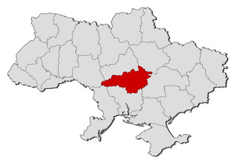 地图乌克兰基洛沃格勒<strong>突出</strong>显示政治地图乌克兰与的几个个州在哪里基洛沃格勒<strong>突出</strong>显示