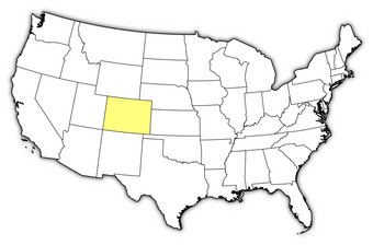 地图的曼联州科罗拉多州突出显示政治地图曼联州与的几个州在哪里科罗拉多州突出显示