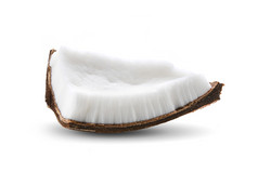 椰子块孤立的白色背景