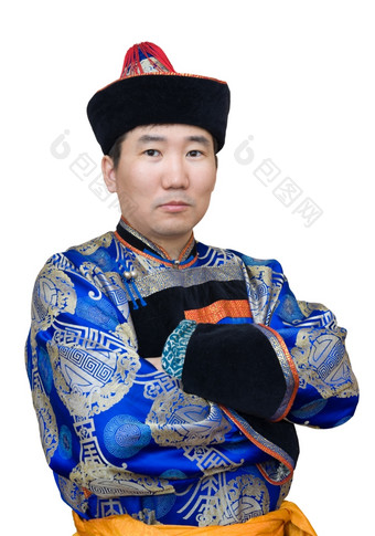 布里亚特蒙古男人。国家服装