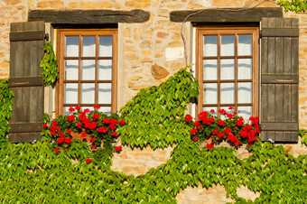 美丽的窗口与百叶窗普罗旺斯法国