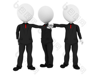 呈现业务人统一的把手在一起所有为一个业务团队联盟概念图像白色背景与软阴影