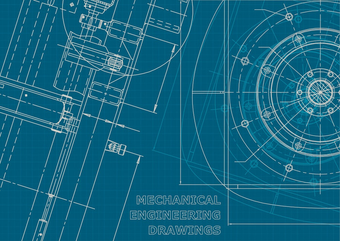 蓝图企业风格背景仪器制造图纸机械画蓝图企业风格机械仪器使技术