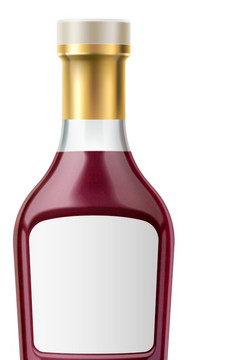 烧烤酱汁现实的玻璃瓶与标签模型孤立的白色背景烧烤酱汁现实的玻璃瓶与标签模型