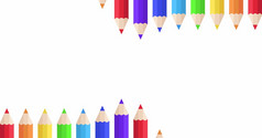 欢迎回来学校横幅与铅笔不同的颜色动画与α通道