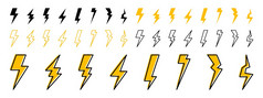 闪电集电放电闪光愤怒概念向量插图