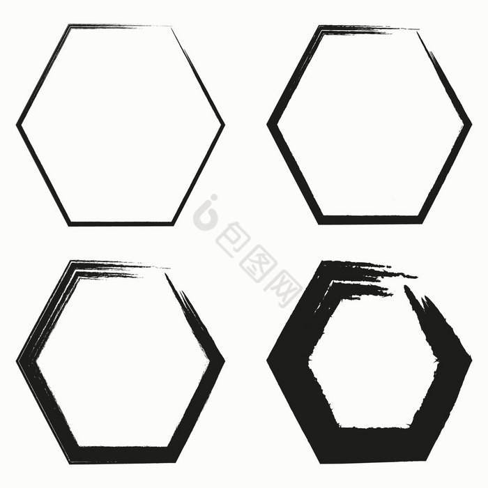 七边形图标的几何数字摘要墨水艺术的向量插