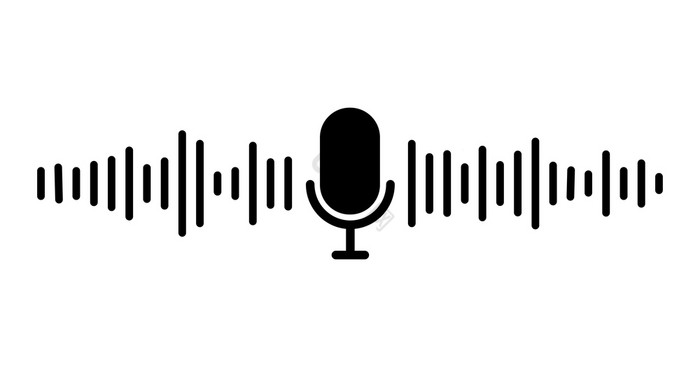 声音波图标音乐象征麦克风声音波向量插图股图片