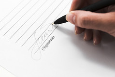 手签署文档与笔