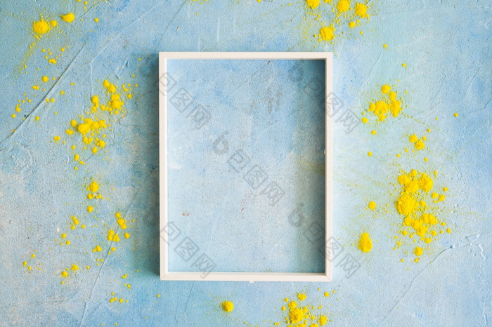 黄色的颜色粉周围的白色边境框架画墙决议和高质量美丽的照片黄色的颜色粉周围的白色边境框架画墙高质量和决议美丽的照片概念