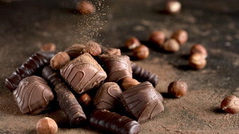 关闭视图美味的巧克力分类决议和高质量美丽的照片关闭视图美味的巧克力分类高质量美丽的照片概念