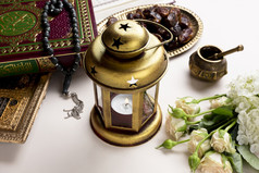高视图阿拉伯语蜡烛持有人高决议照片高视图阿拉伯语蜡烛持有人高质量照片
