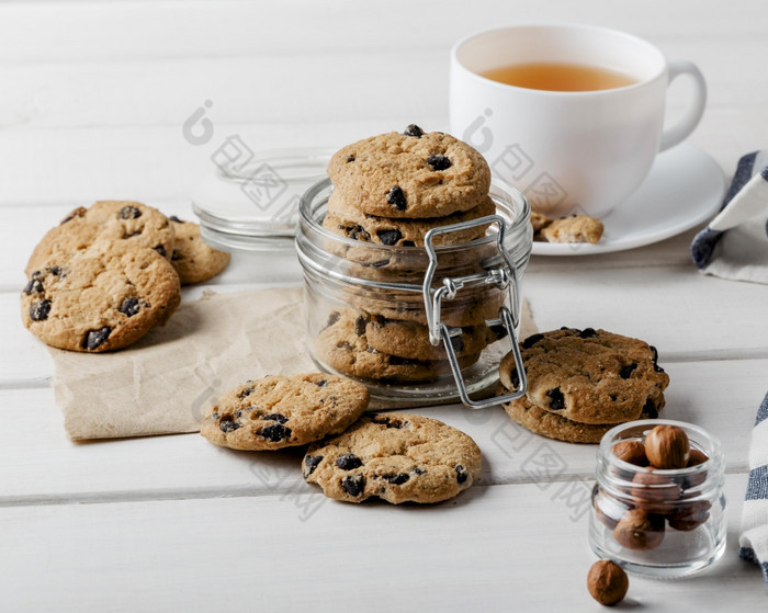 美味的饼干杯茶表格高决议照片美味的饼干杯茶表格高质量照片