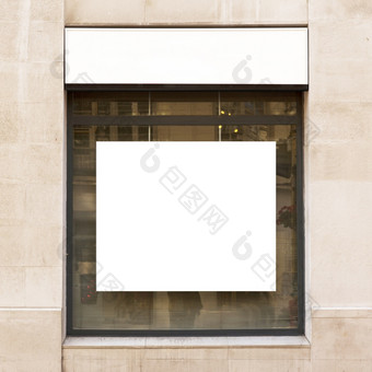 白色广告牌商店窗口高决议照片白色广告牌商店窗口高质量照片
