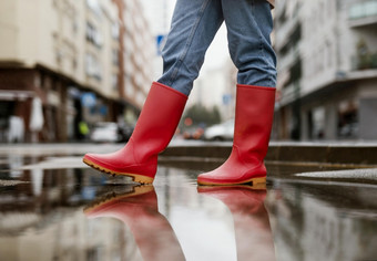 红色的雨<strong>靴子</strong>街高决议照片红色的雨<strong>靴子</strong>街高质量照片