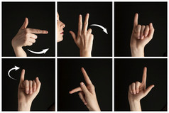集合手手势标志语言