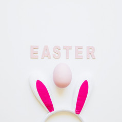 复活节词与兔子耳朵蛋