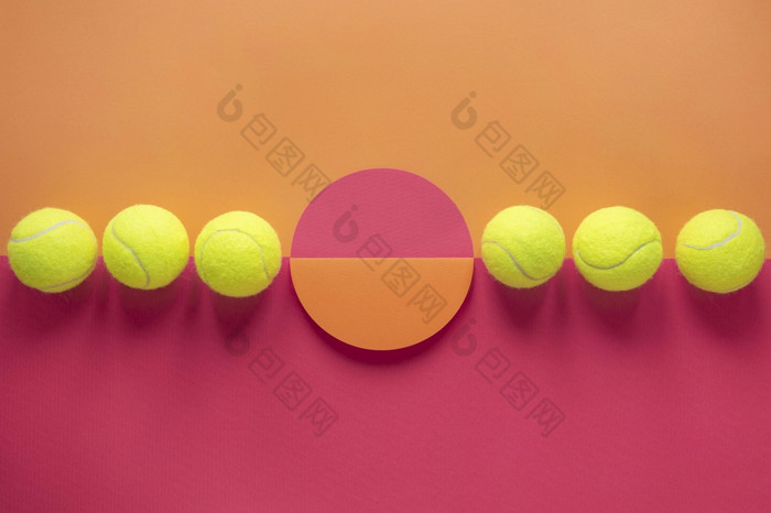 前视图网球球与轮形状