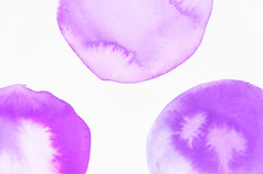 开销视图紫色的水彩圆孤立的白色背景