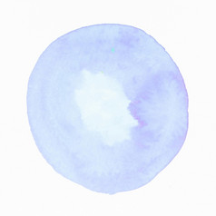 蓝色的水彩圆飞溅白色背景