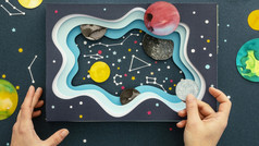 前视图有创意的纸行星分类