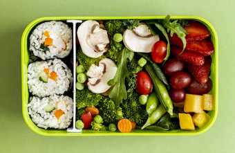 包装鱼蔬菜水果前视图