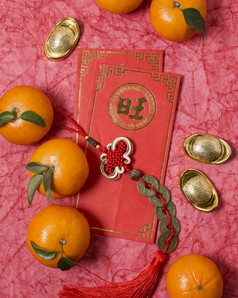 中国人新一年与Mandarines