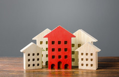红色的数字住宅建筑站出在的休息的房子搜索最好的选项公寓买质量和好位置修复和维护的建筑的关注的焦点