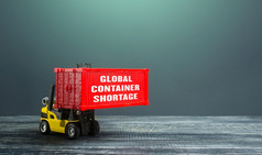 全球容器短缺和叉车问题的国际运费运输系统不平衡高价格为的运输货物后果经济经济放缓