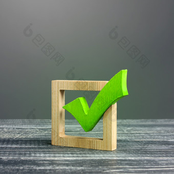 绿色投票蜱虫盒子复选框民主选举全民公投的正确的选择改变权力必要的质量标准批准象征检查表为验证和自律