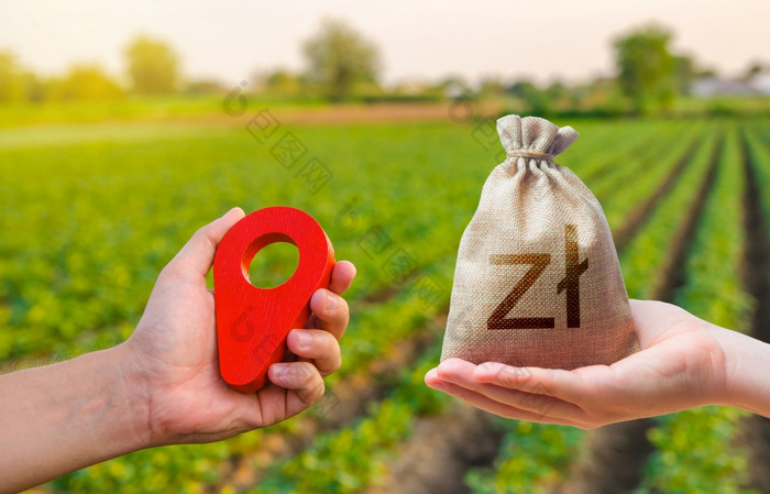 手与位置销和波兰的兹罗提钱袋估计成本情节农业农业综合企业运输和建设行业购买和销售土地土地市场