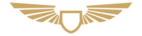 金长翅膀的标志古董的徽章与鹰翅膀向量