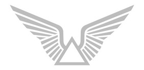 银长翅膀的会徽三角徽章与鸟翅膀向量插图银