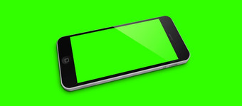模型图像呈现白色平板<strong>电脑</strong>智能手机与空白<strong>绿</strong>色<strong>屏幕绿</strong>色背景适合为使用设计元素