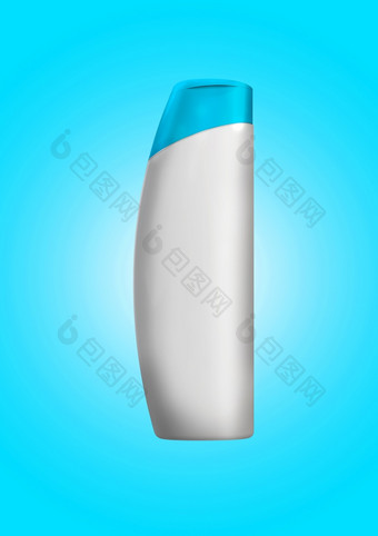 呈现高决议图像白色洗发水瓶模板孤立的彩色的背景高质量细节