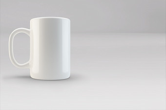 现实的空白咖啡茶杯子杯与处理杯瓷为茶咖啡模板模型孤立的现实的茶杯为早餐插图