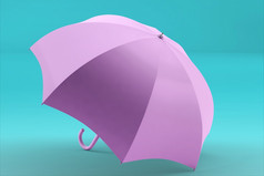 呈现伞前面和前视图现实的模型空白阳伞与木处理经典附件为雨保护春天秋天季风季节