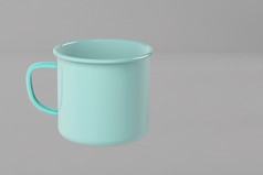 渲染铁蓝色的杯子孤立的彩色的背景适合为你的设计元素