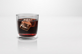 威士忌玻璃苏格兰威士忌波本威士忌有创意的孤立的白色背景高决议呈现适合为你的设计元素
