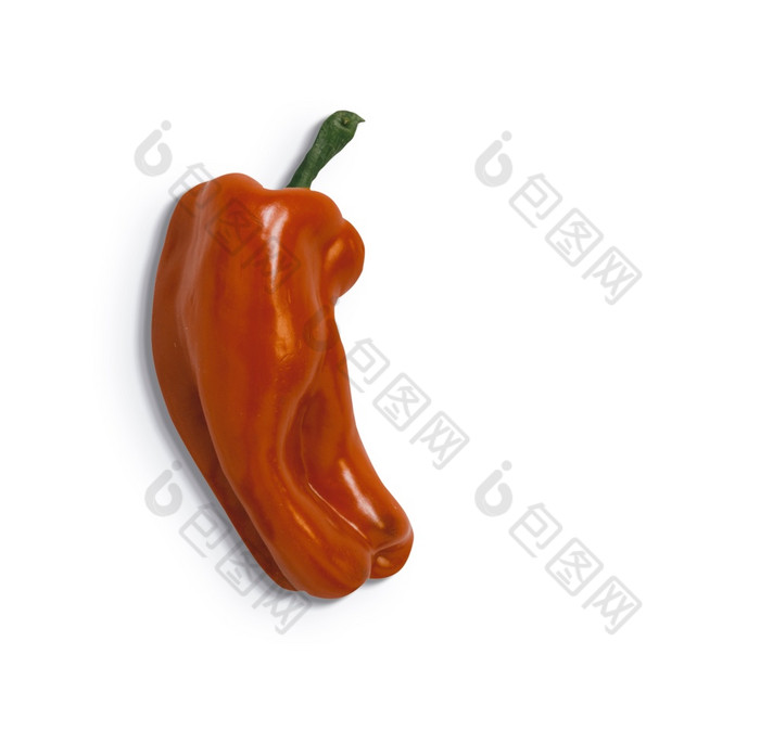 红色的贝尔辣椒孤立的白色背景适合为你的食物设计元素