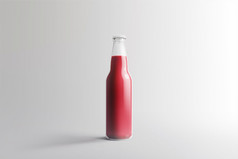 各种各样的水果苏打水瓶不含酒精的喝与水滴孤立的白色背景呈现合适的为你的设计项目