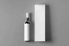 空白高白色酒瓶袋模型集孤立的呈现空携带手提包为酒伏特加模拟清晰的纸包装适合为商店品牌