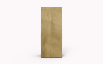 茶咖啡棕色（的）纸<strong>包装袋</strong>孤立的白色背景呈现