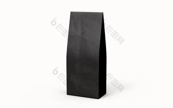 茶咖啡黑色的纸包装袋孤立的白色背景呈现
