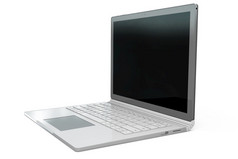 呈现移动PC笔记本模拟与白色背景技术小工具为赶时髦的人背景概念高决议