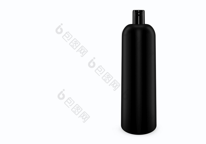 黑色的不光滑的洗发水塑料布特尔模型孤立的从背景洗发水塑料布特尔包设计空白卫生医疗身体面部哪模板插图