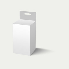 插图白色挂槽包装盒子孤立的白色背景合适的为你的项目元素设计