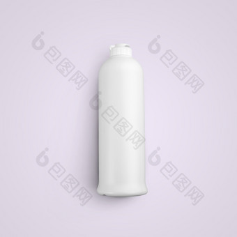 呈现空白白色化妆品塑料瓶与推拉帽孤立的灰色背景适合为你的模型设计