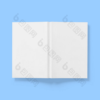 回来学校概念硬封面空白白色书上行下来开放孤立的蓝色的