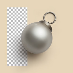 银无趣的圣诞节球透明的背景